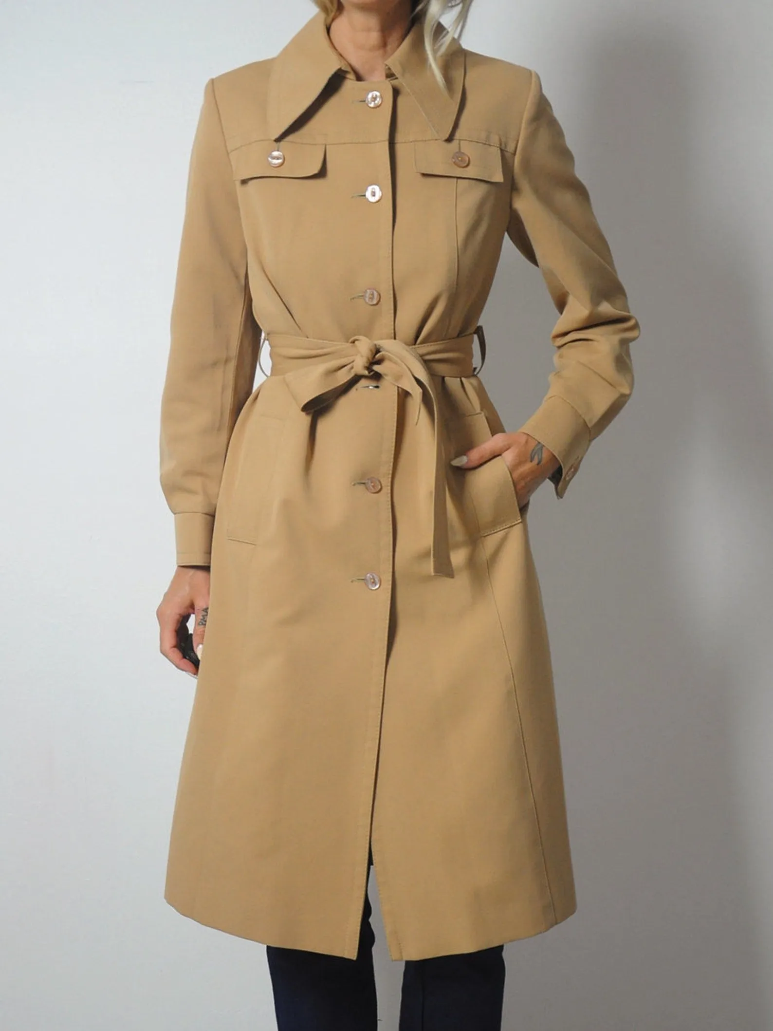 1970's Art Deco Lined Trench Coat