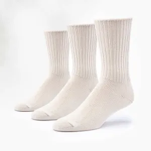 3pk Organic Cotton Crew Socks - Natural