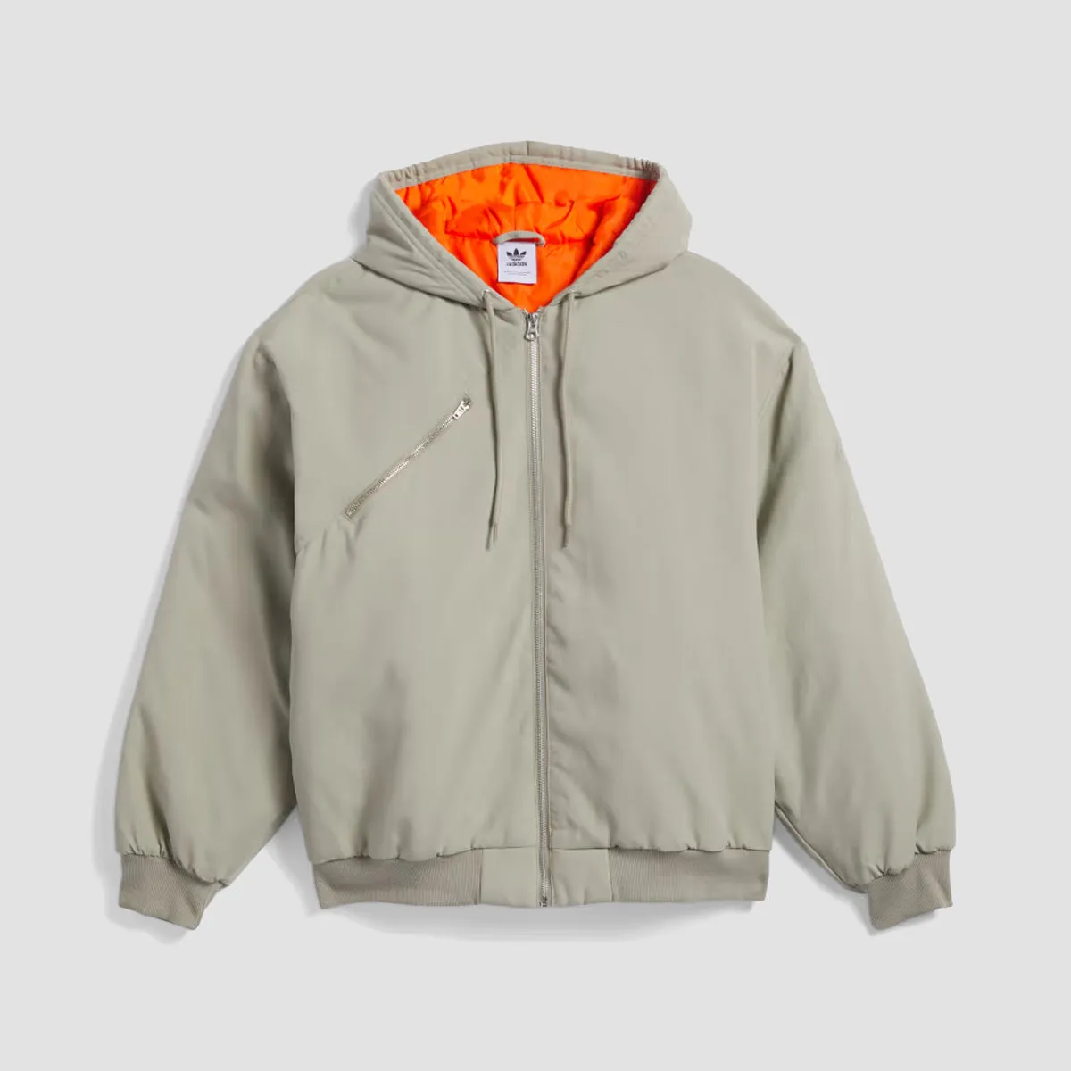 adidas Shmoofoil Nylon Canvas Jacket Silver Pebble/Collegiate Orange