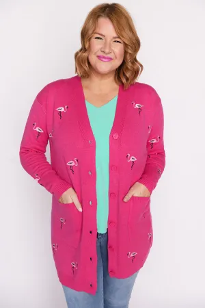 Angela Pink Flamingo Cardi