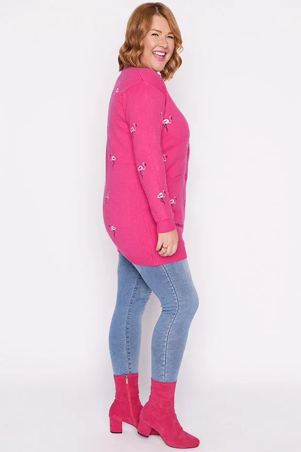 Angela Pink Flamingo Cardi