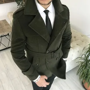 Arctic Dark Green Double Breasted Coat by Italian Vega®