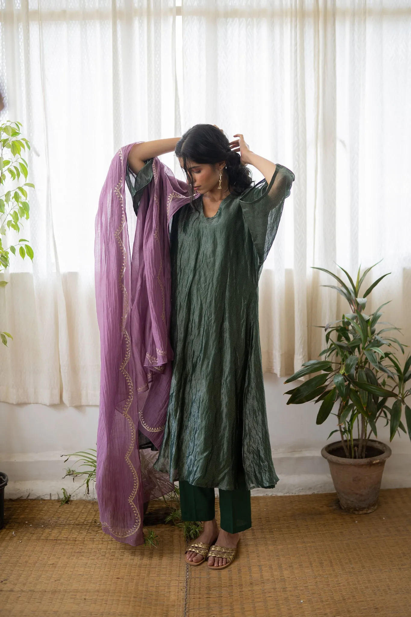 BANARSI ZARI SILK KAFTAN STYLE KURTA