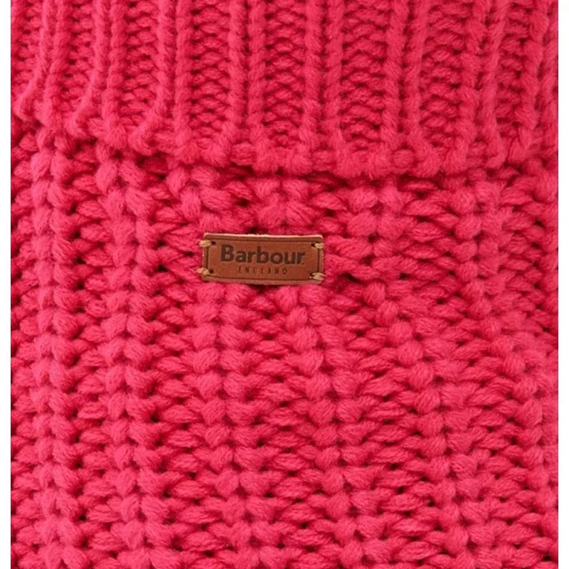 Barbour Pink Dahlia Chunky Knit Turtleneck Dog Sweater