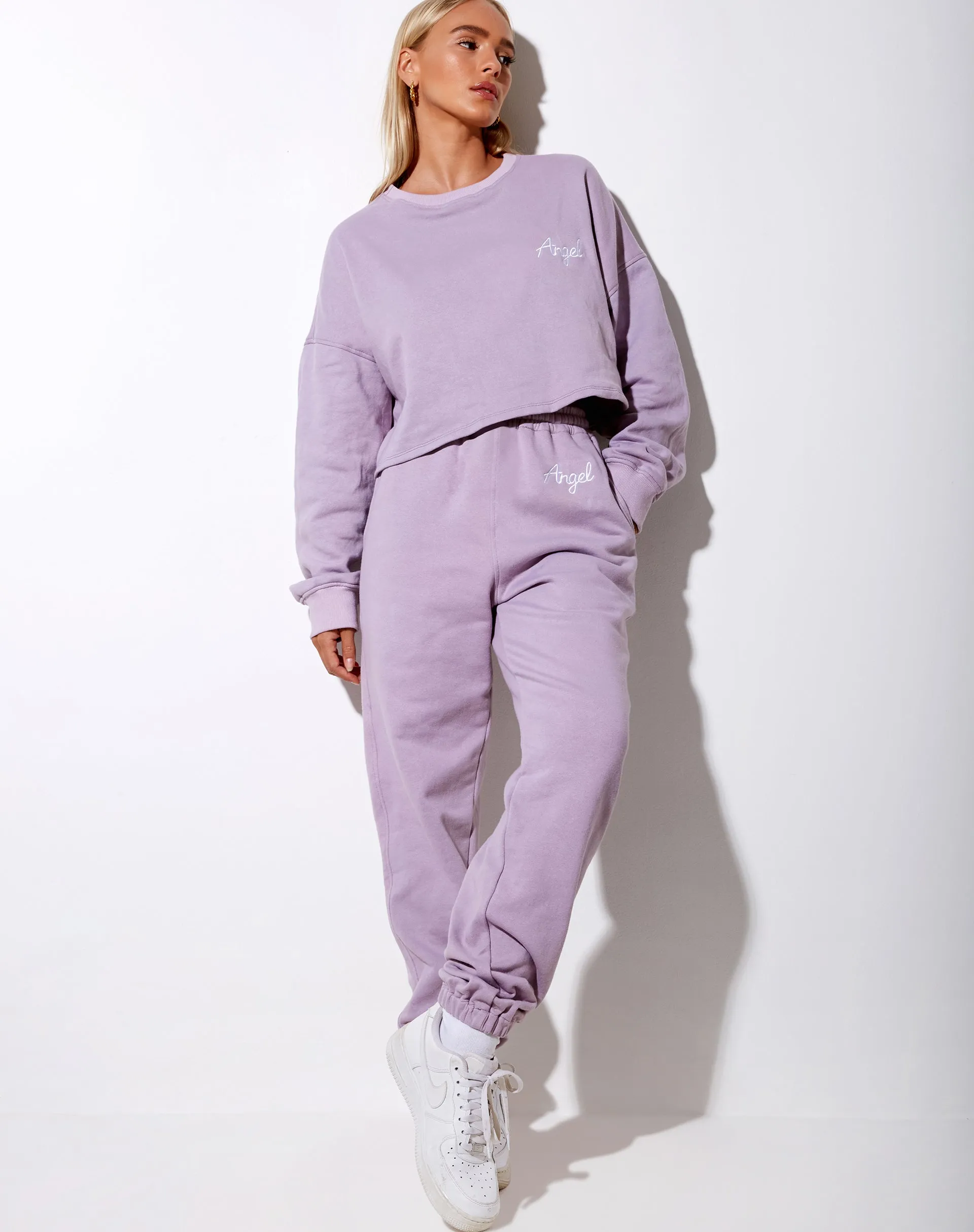 Basta Jogger in Violet 'Angel' Embro White