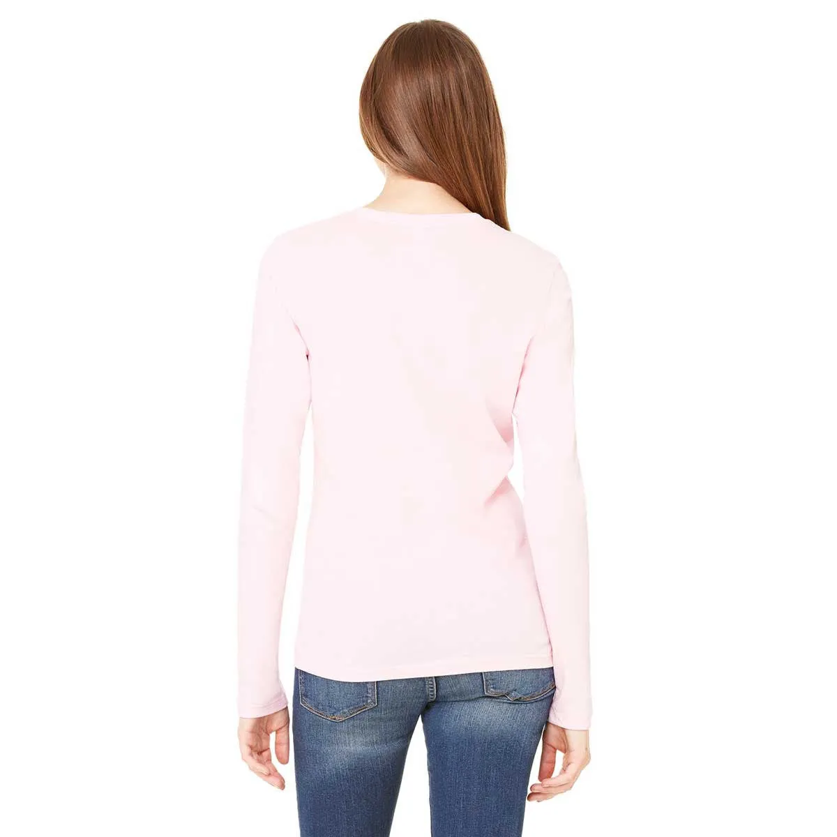 Bella   Canvas Women's Pink Jersey Long-Sleeve T-Shirt