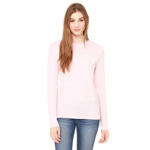 Bella   Canvas Women's Pink Jersey Long-Sleeve T-Shirt