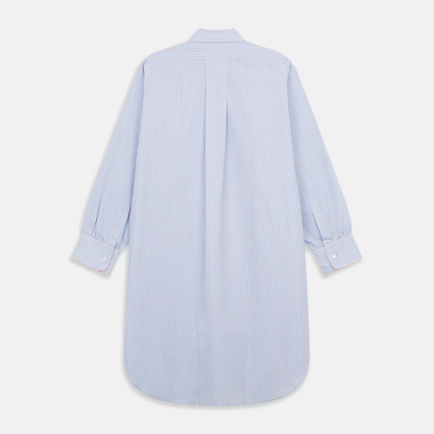 Blue and Pink Stripe Poplin Cotton Nightshirt