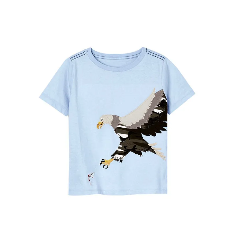 Boys Cotton T-shirts Summer Tees & Tops for Baby Boys Eagle, Fun Design |Toddler Boy Shirt kid Clothing Gift for Boys Pack of 3