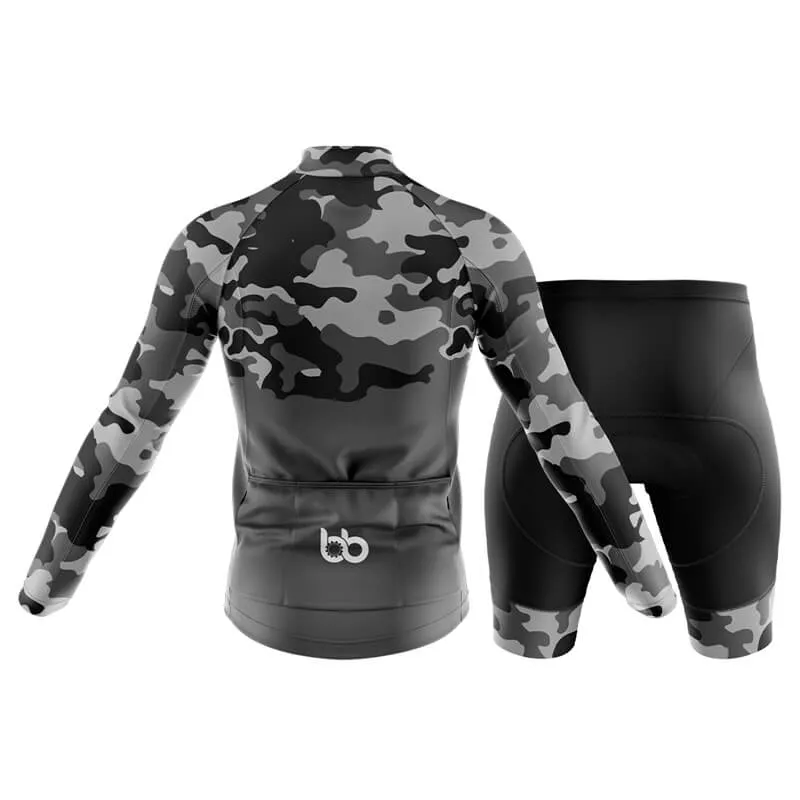 Camouflage Neck Club Cycling Kit (V1) (Grey)