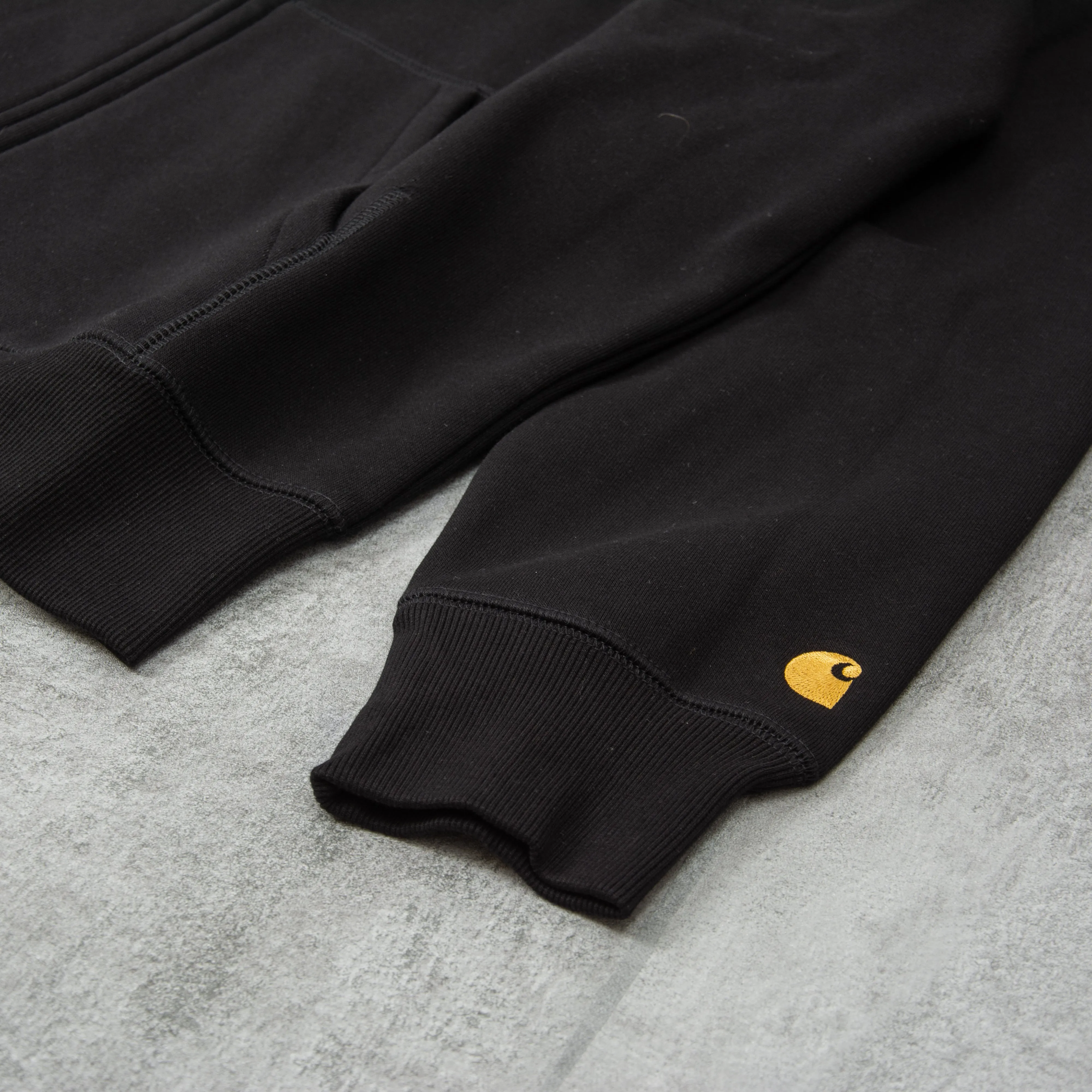 Carhartt WIP Chase Hooded Zip Jacket - Black / Gold