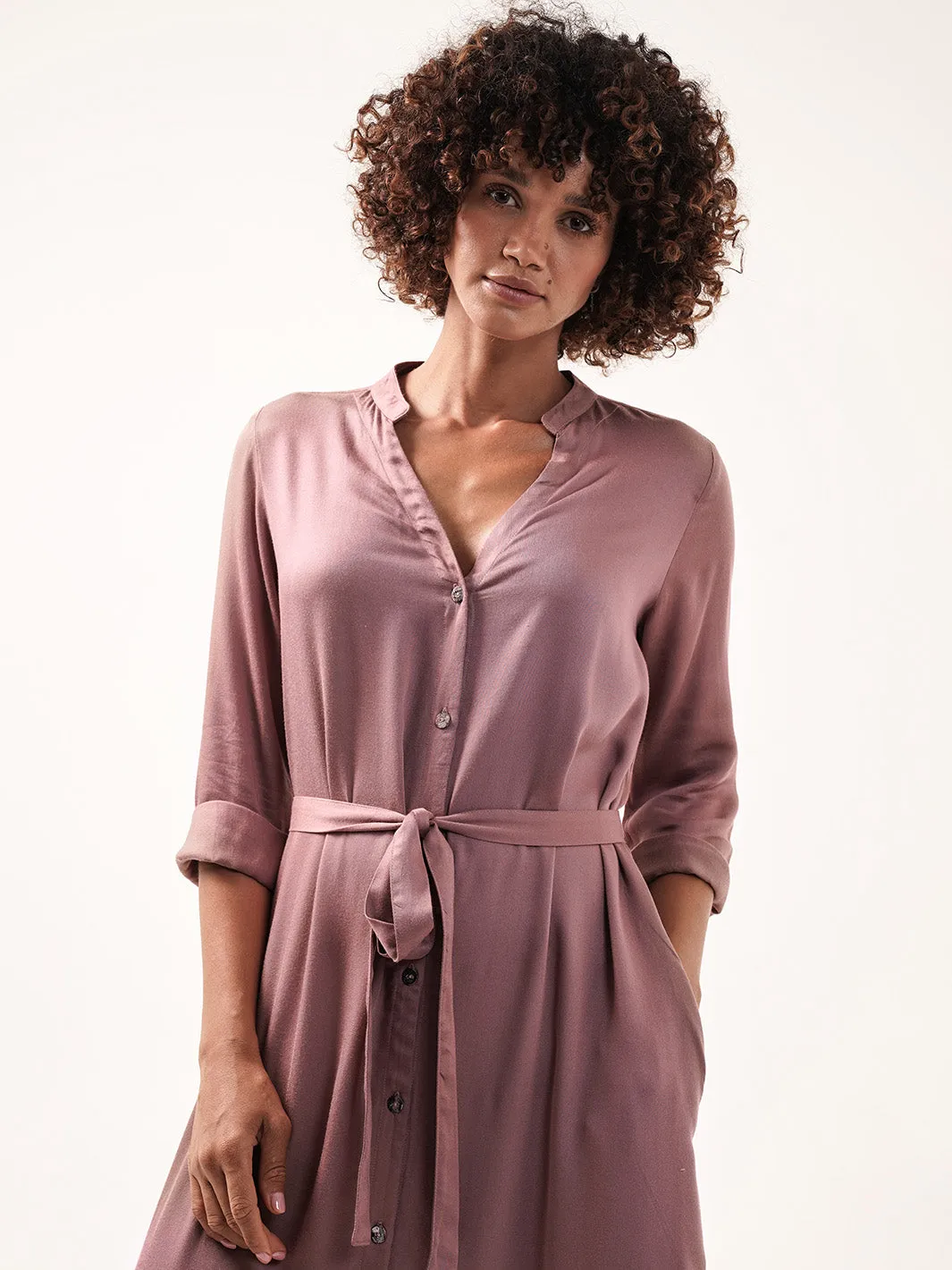 Carmel Ecovero™ Shirt Dress Plum