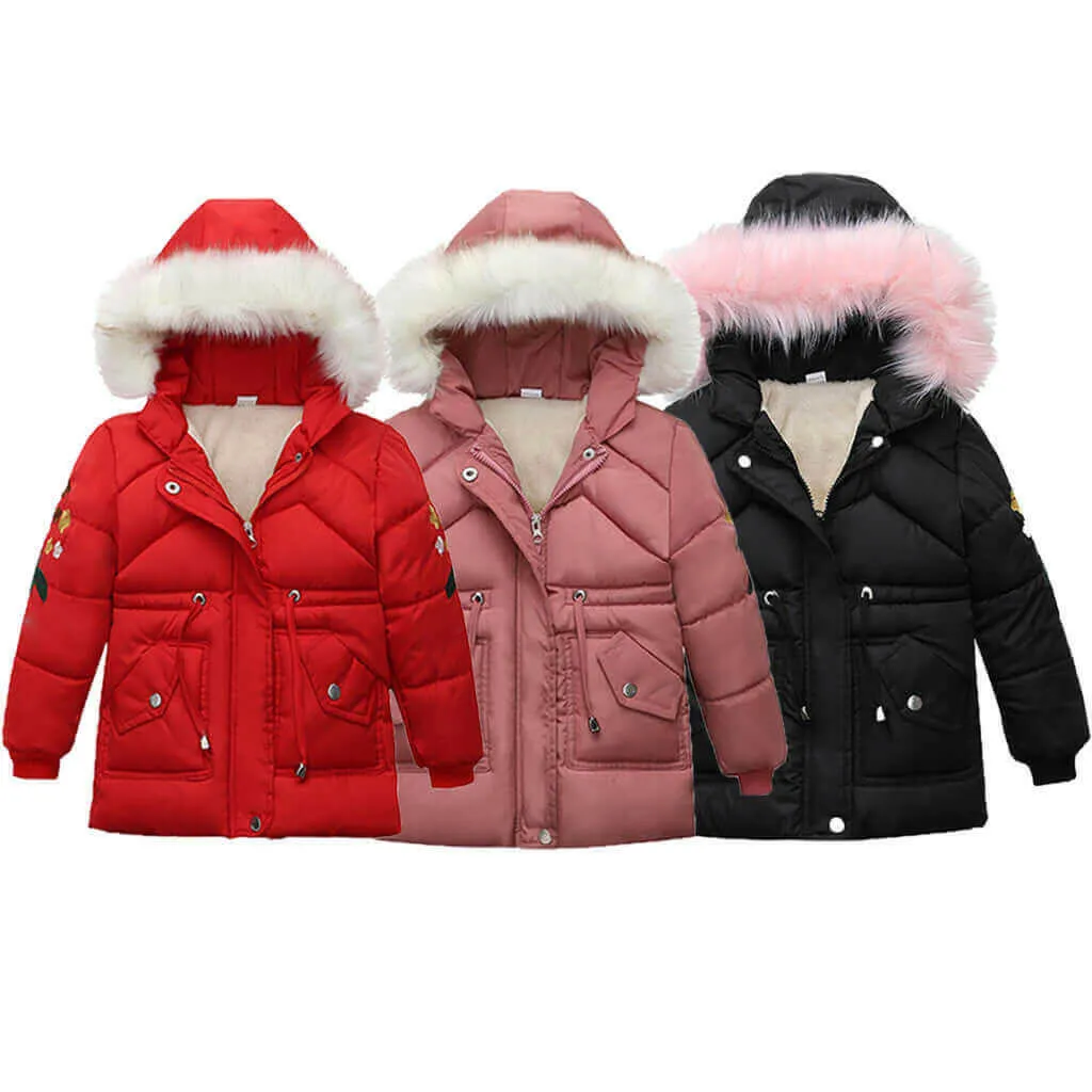 Children Kids Girl Winter Coats Jacket Zip Thick