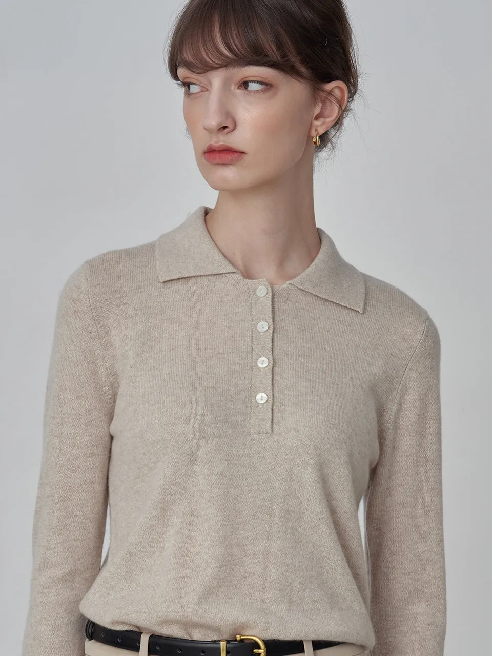 Classic Polo Sweater_Oatmeal