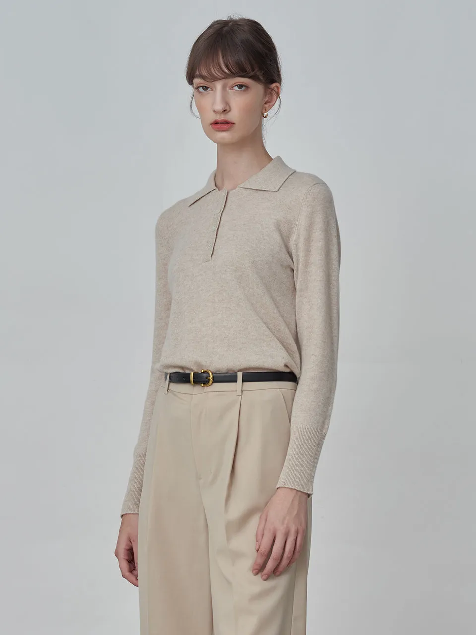 Classic Polo Sweater_Oatmeal