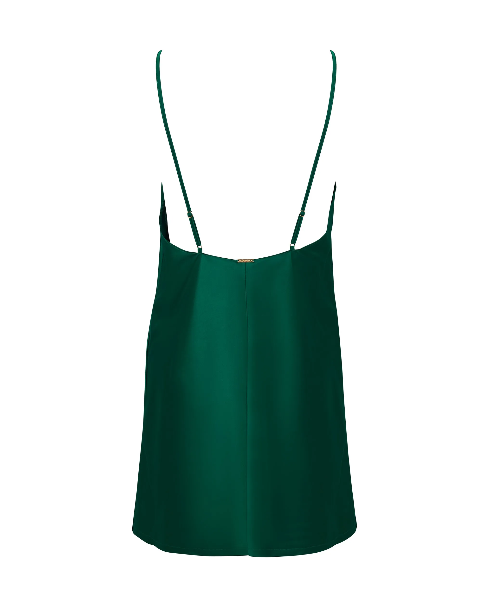 Clea Luxury Satin Short Chemise Aventurine Green