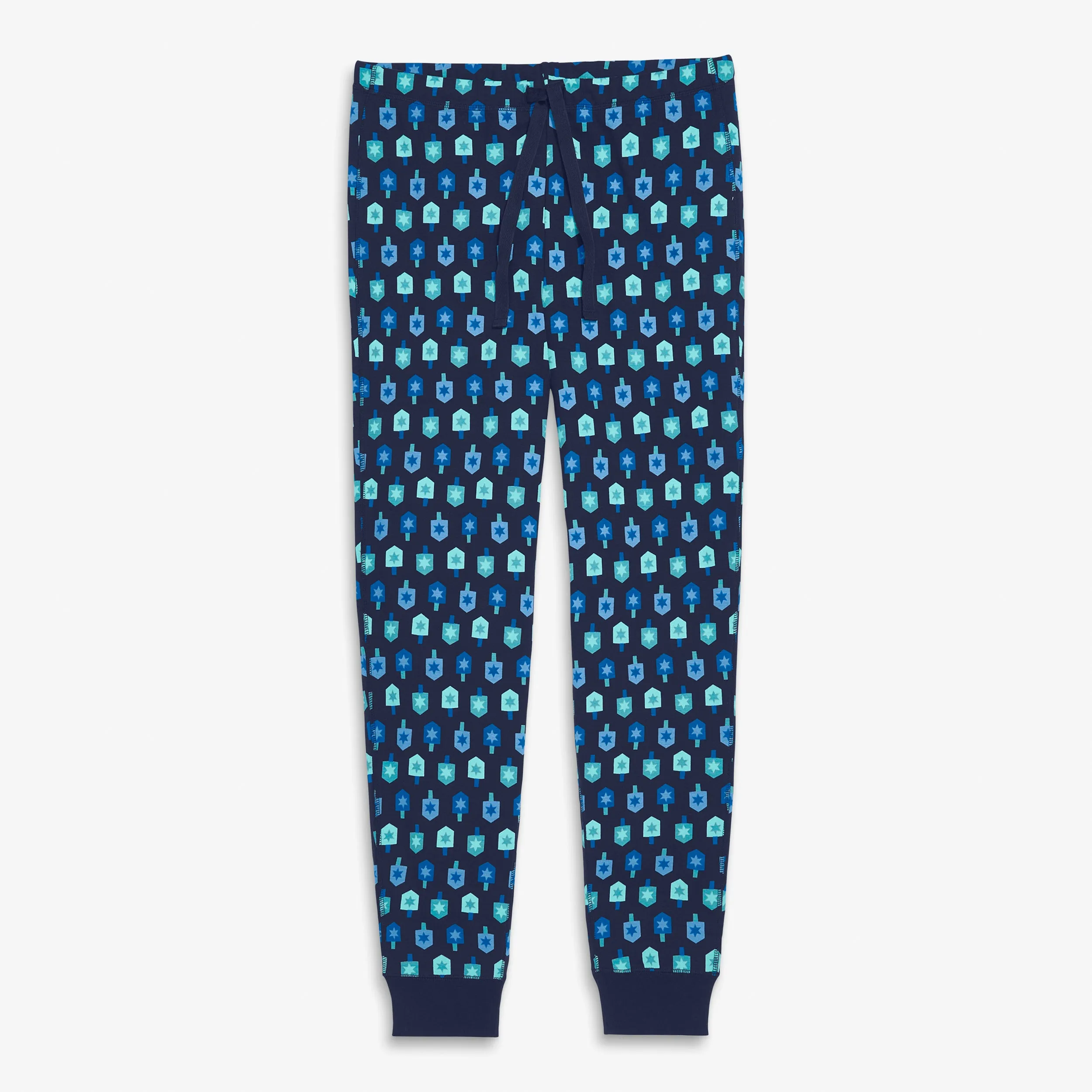 Clearance fit 2 grown-ups organic pj pant in spinning dreidels