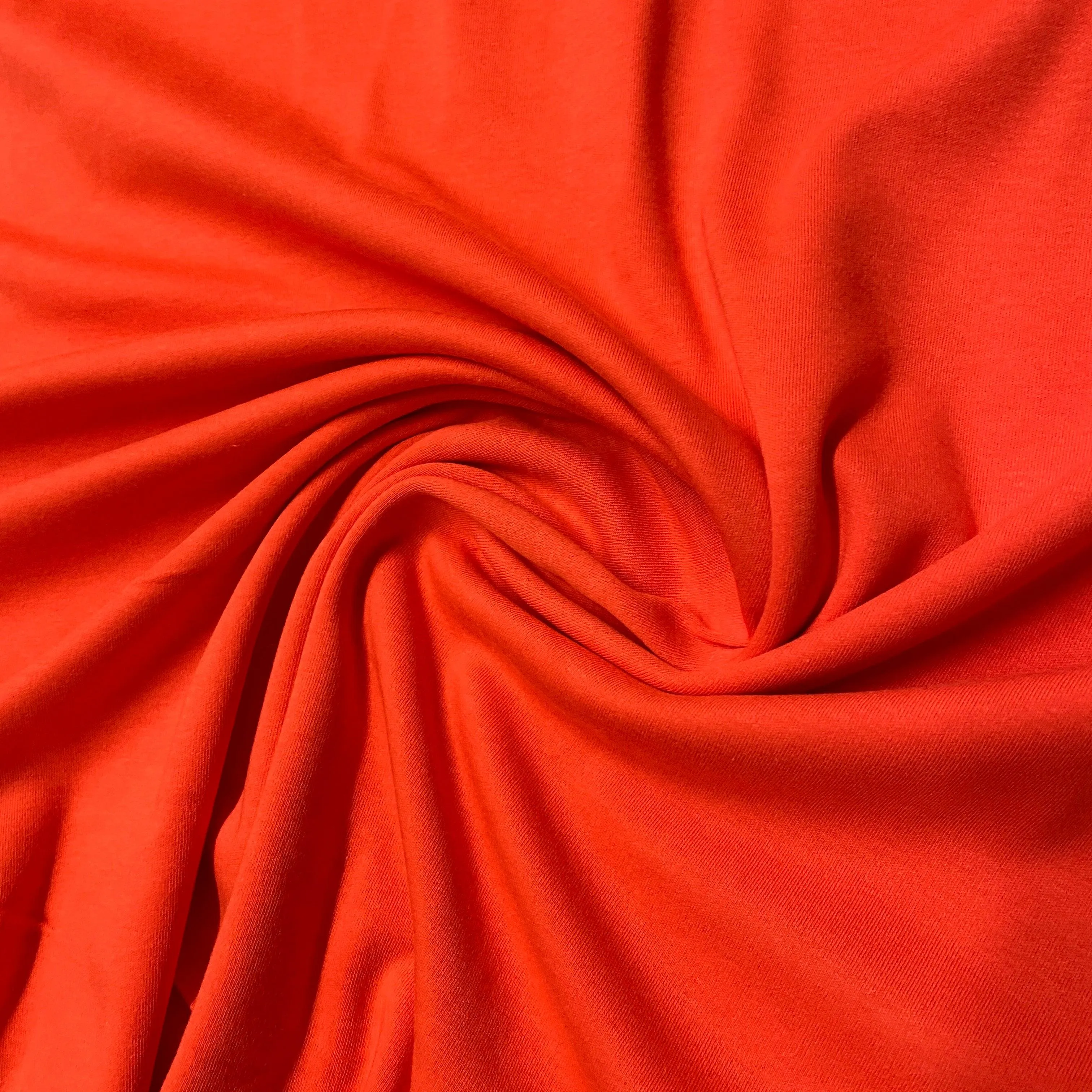 Dark Orange Cotton Interlock Fabric