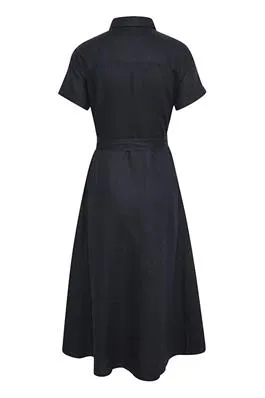 Eflin Navy Linen Dress