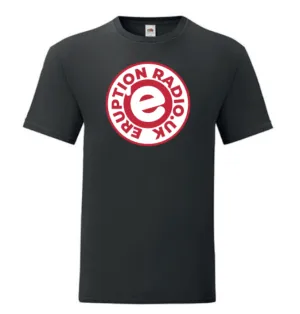 Eruption Original Logo Tee - BLACK with red and white logo