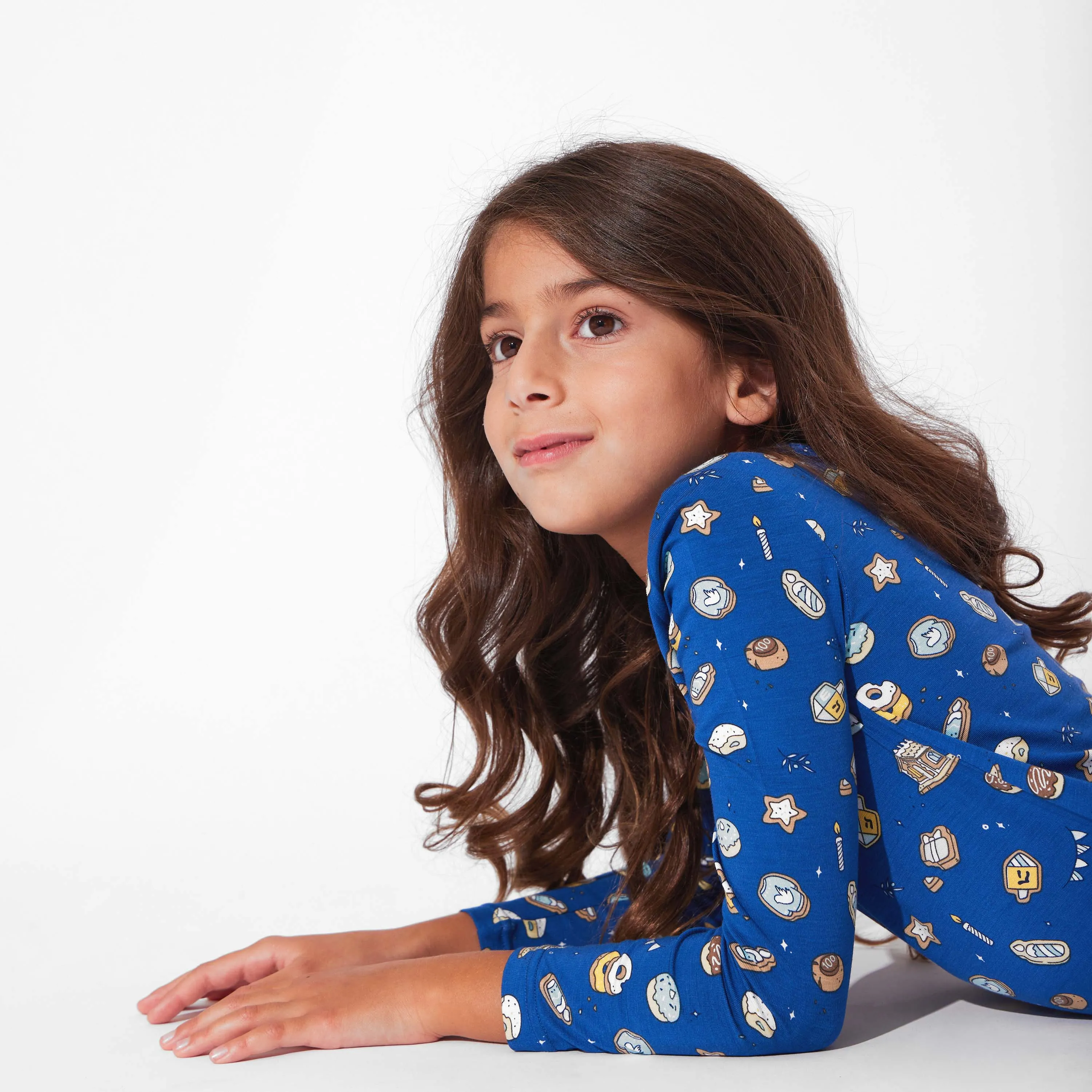 Hanukkah Cookies Bamboo Girls' Long Sleeve Dress