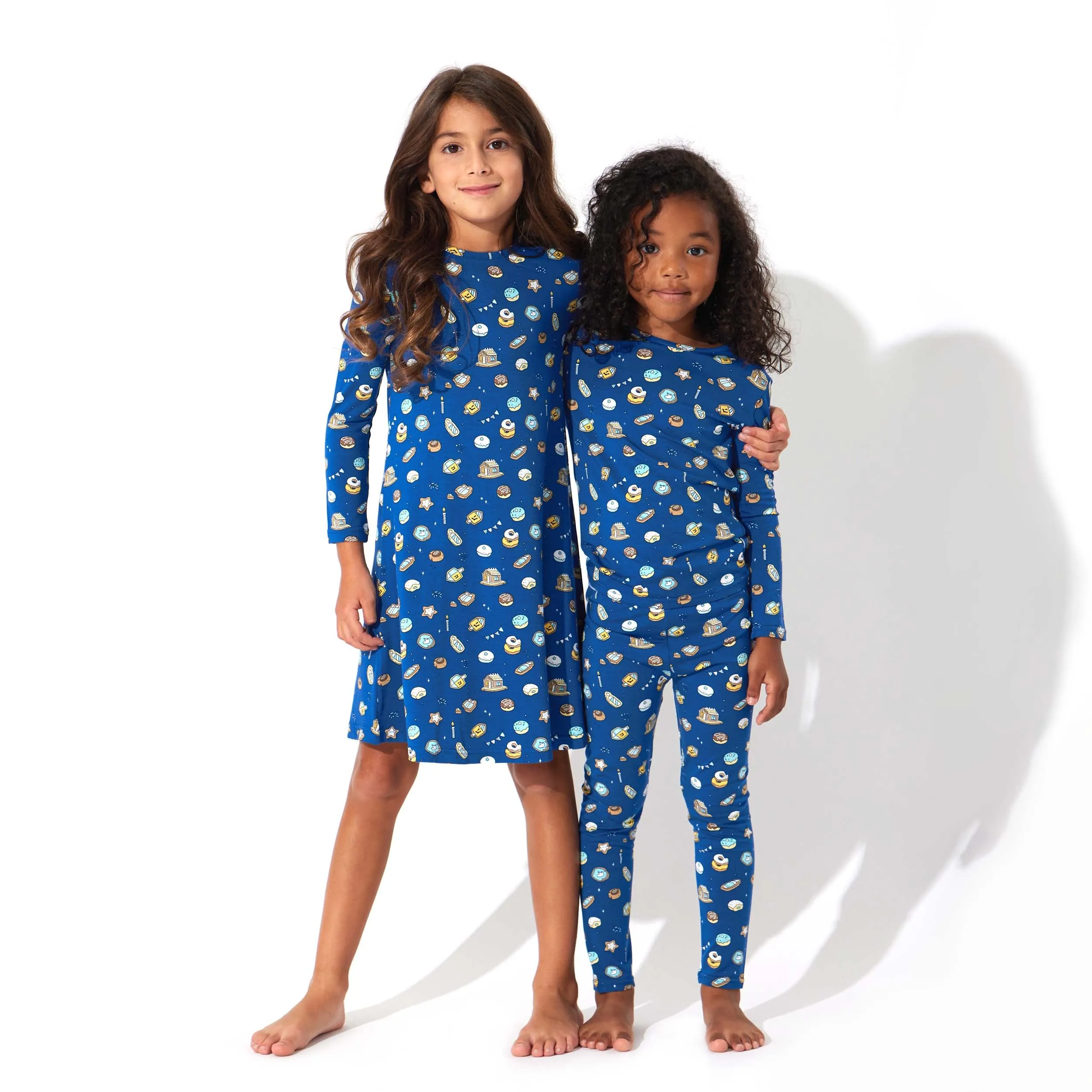 Hanukkah Cookies Bamboo Girls' Long Sleeve Dress