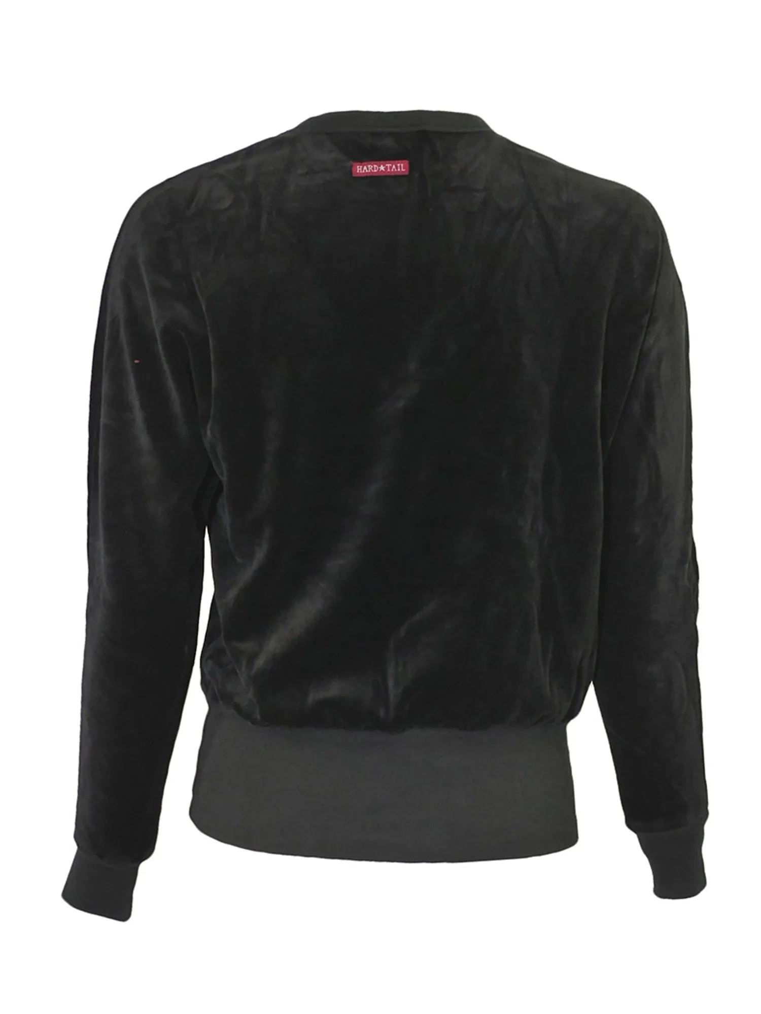 Hard Tail Velour Long Sleeve Banded Pullover Top (V-199)