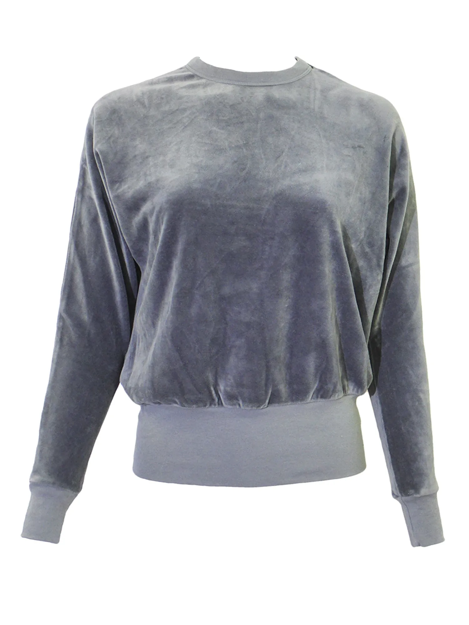 Hard Tail Velour Long Sleeve Banded Pullover Top (V-199)