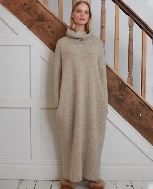 Hollie Merino Wool Dress In Beige