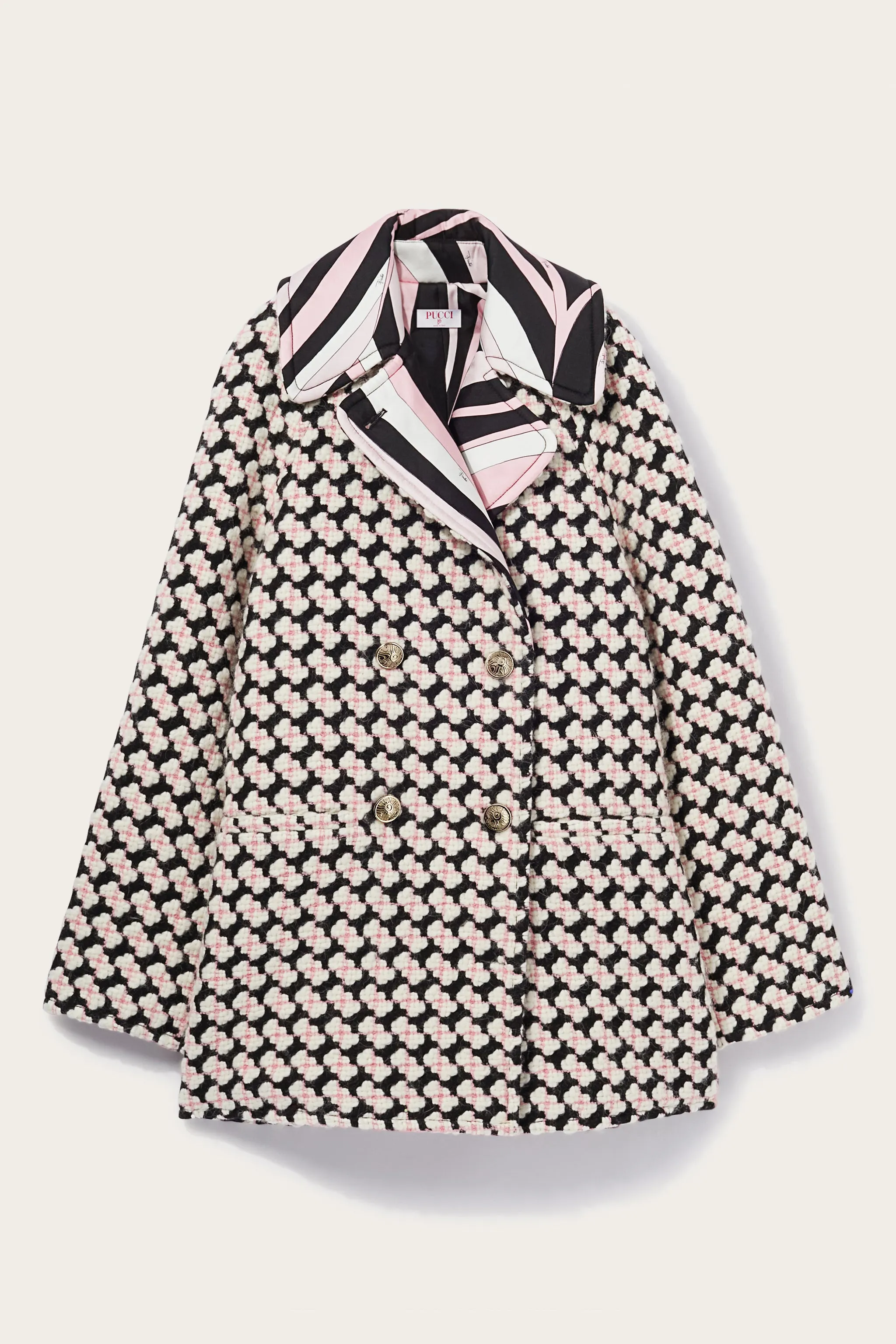 Iride-Print Tweed Coat