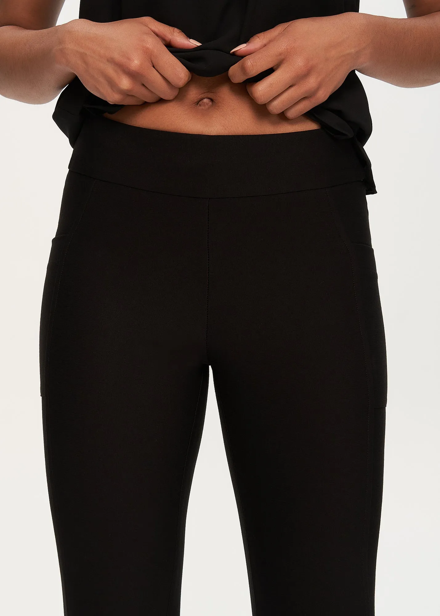 Jessica Black Biker Pant With Side Pockets