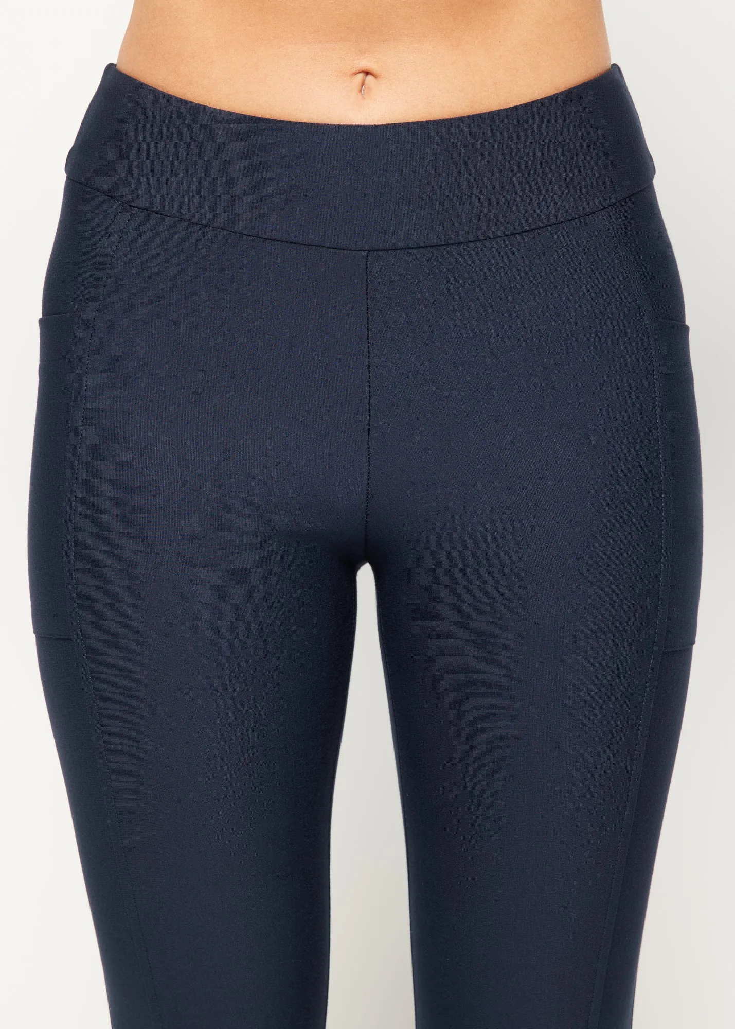 Jessica Navy Biker Pant With Side Pockets