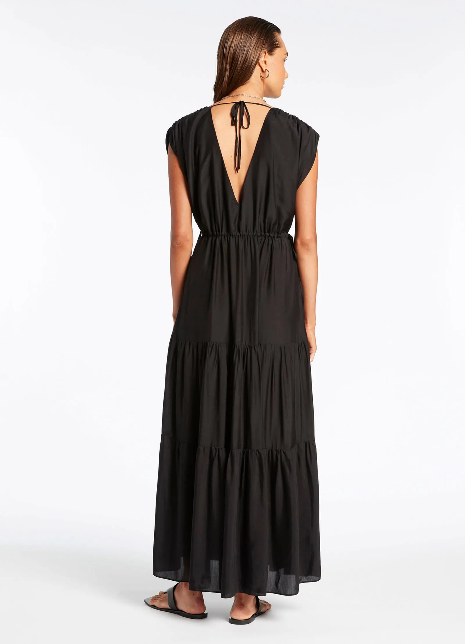 Jetset Tiered Maxi Dress - Black