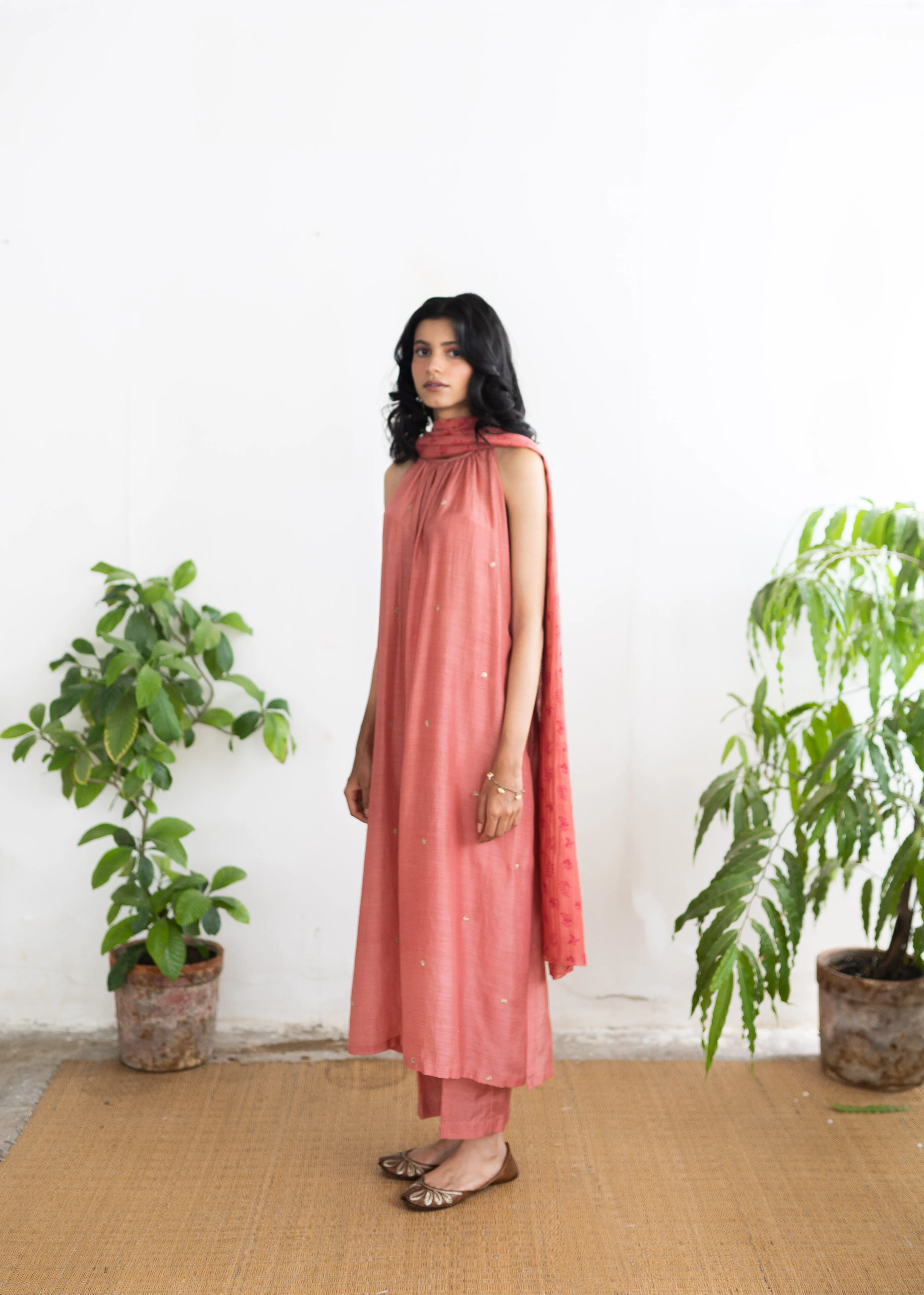 Juanita- Gather Neck Handwoven Cotton Silk Tunic