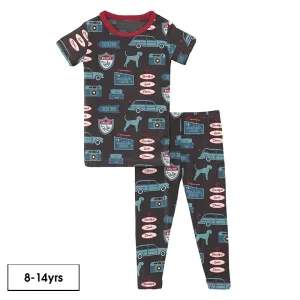 Kickee Pants | Short Sleeve Pajama Set | Midnight on the Road