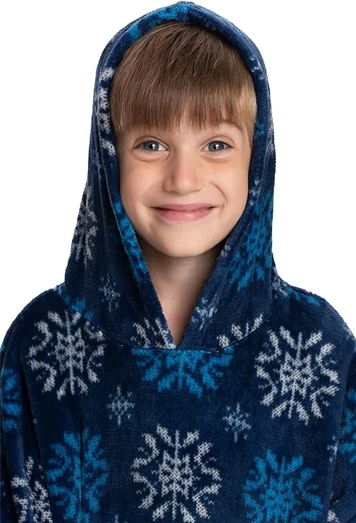 Kids Blue Sherpa Hooded Wearable Blanket - The Ultimate Cozy Companion