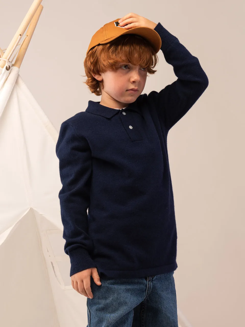 Kids Polo Sweater_Navy