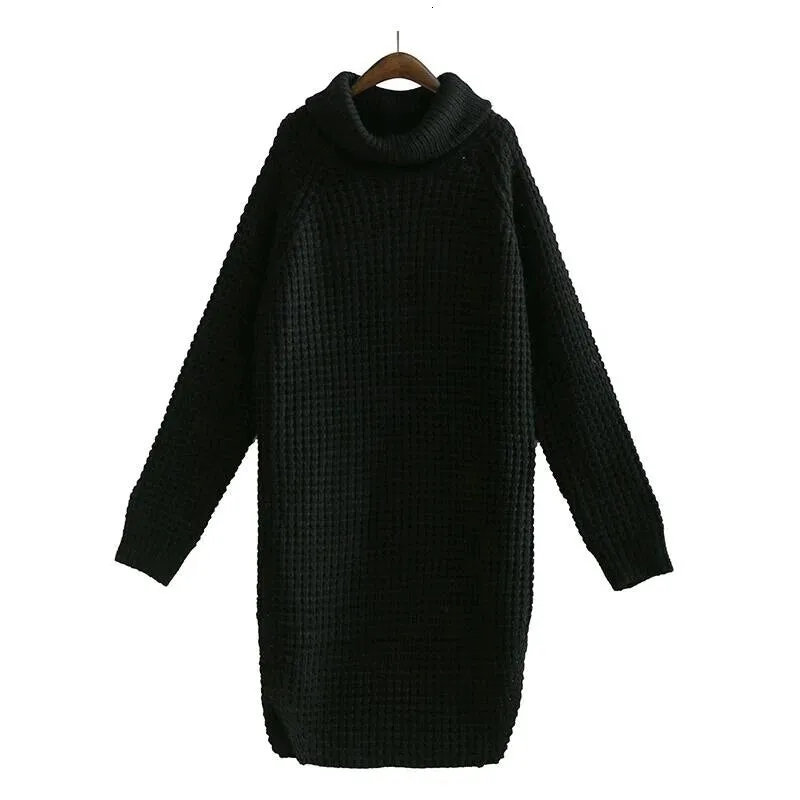 Korean Side Split Women's Sweater Turtleneck Long Sleeve Warm Thick Female Sweater Autumn Winter Fashion