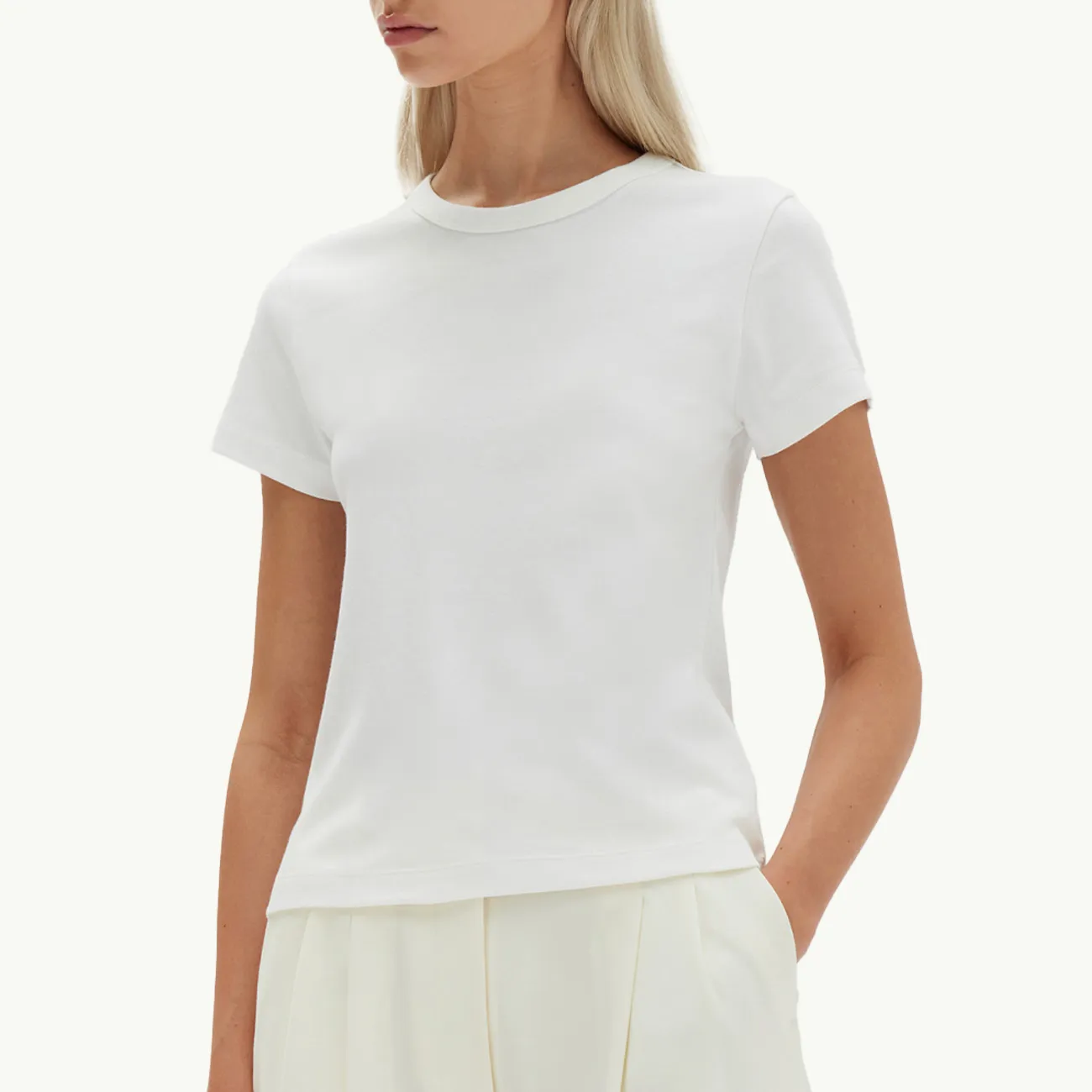 Lyla Cap Sleeve Tee - Antique White