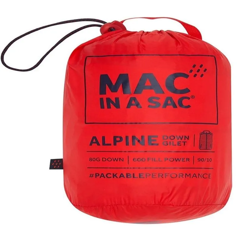 Mac In A Sac Alpine Down Mens Gilet - Red