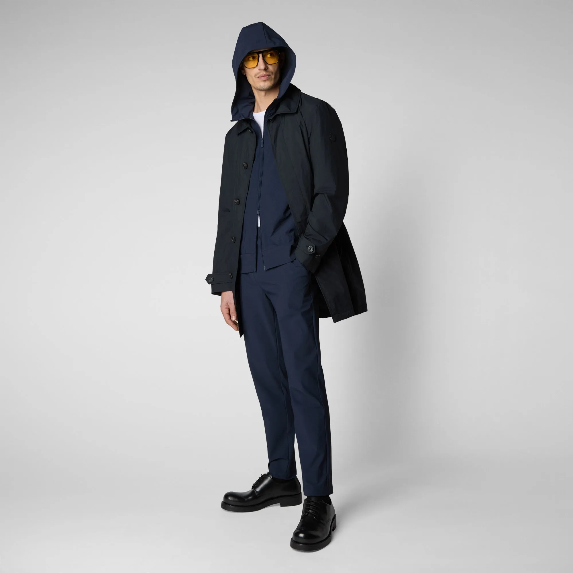 Men's Luiz Hooded Jacket in Navy Blue