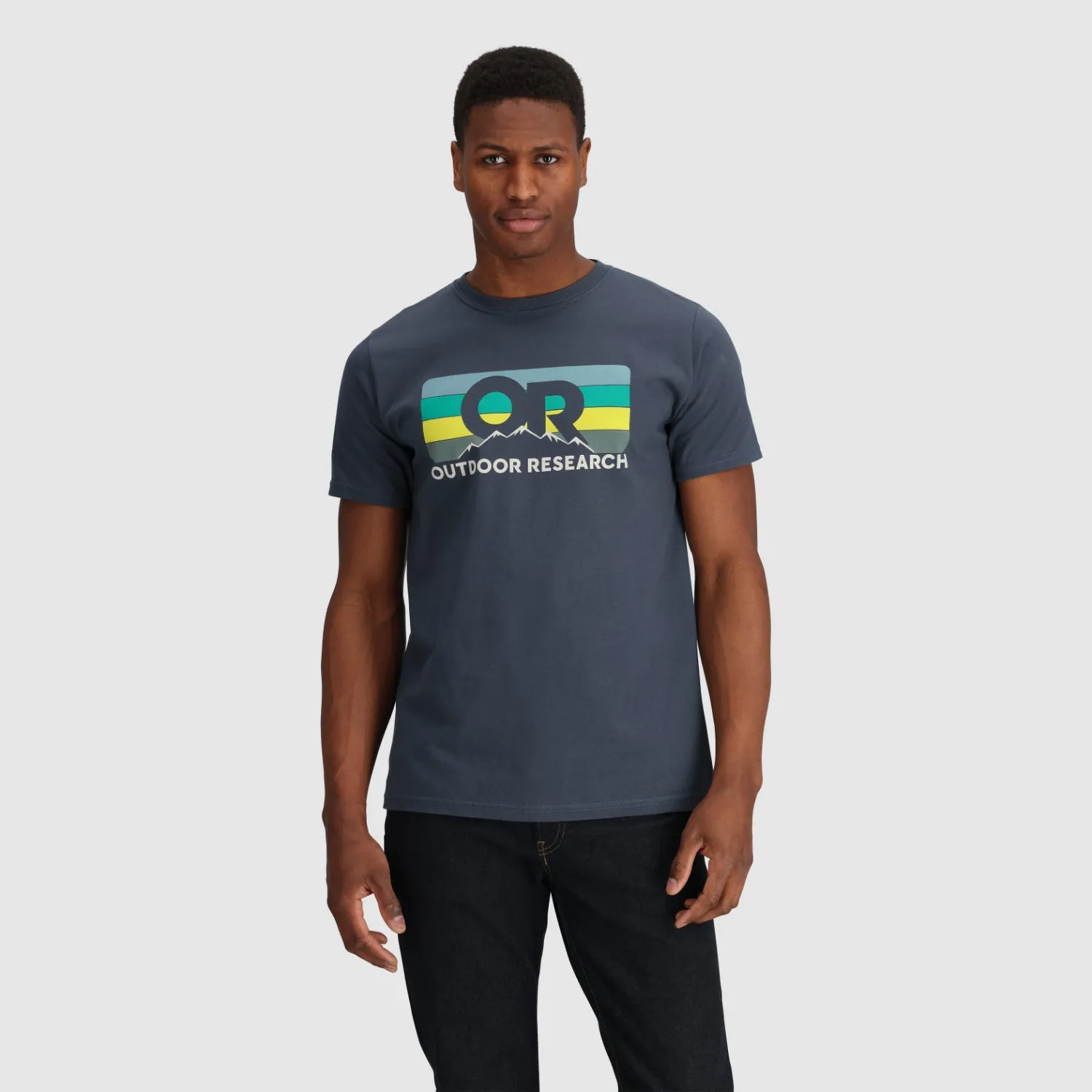 Outdoor Research Advocate Stripe Tee - Naval Blue/Verdant - Unisex