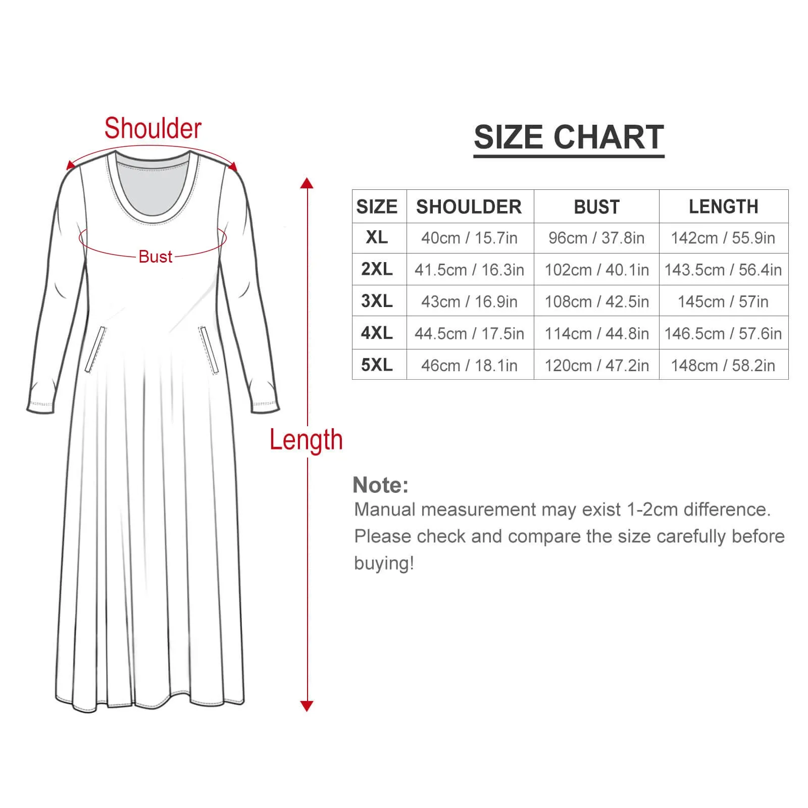 Park Hopper Fireworks Plus Size Loose-Fit Long Sleeve Dress