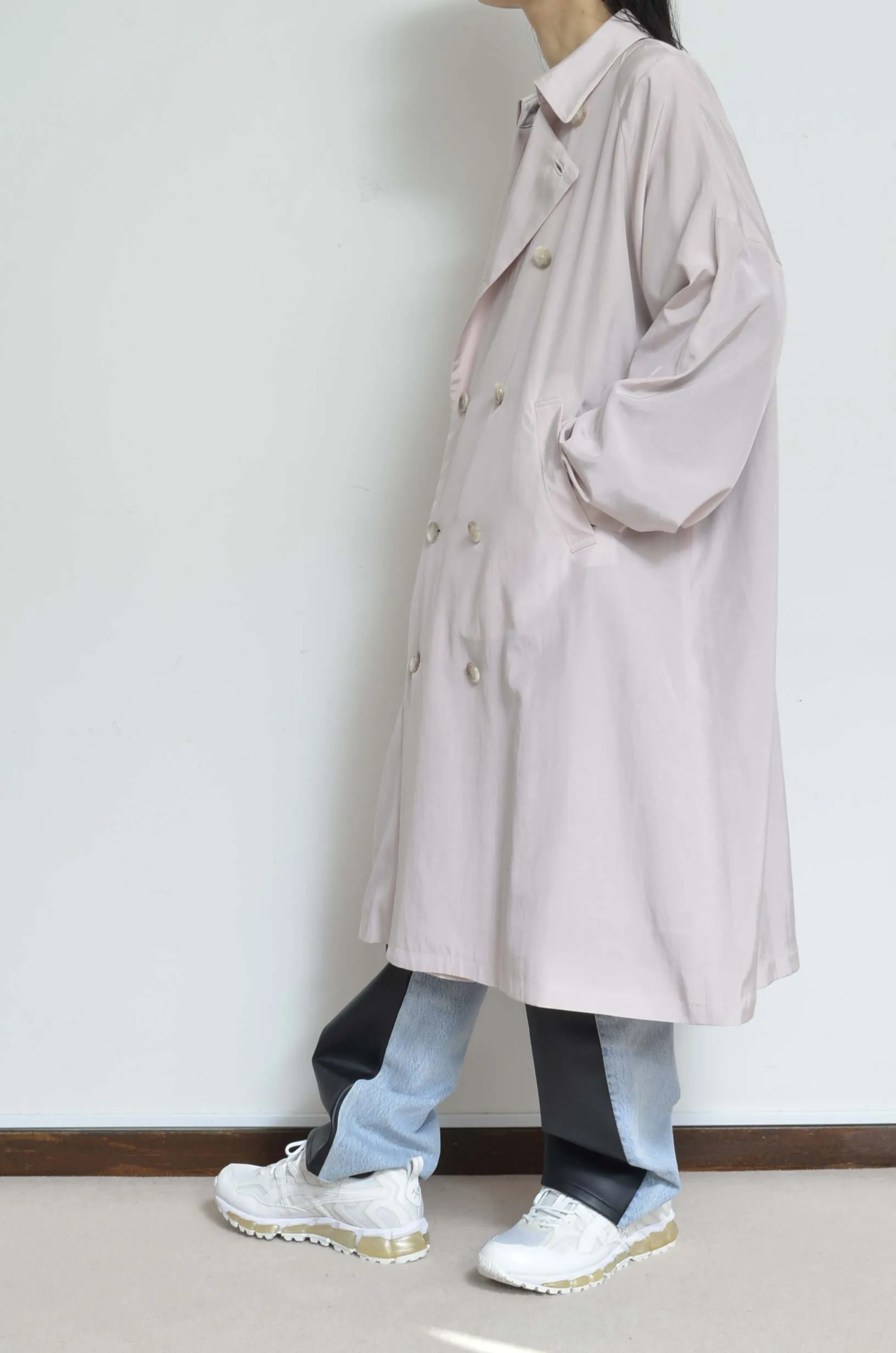 SCARF-LINED TRENCH COAT/PINK/01