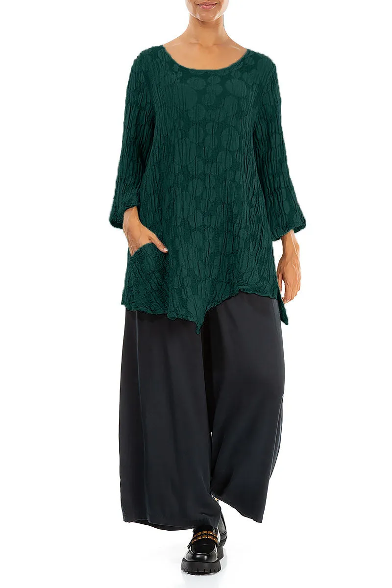 Side Pocket Emerald Circle Silk Linen Tunic