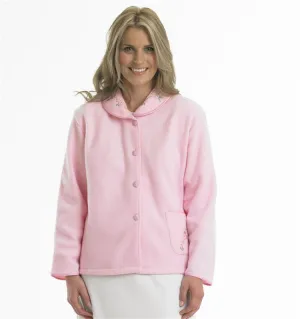 Slenderella Polar Fleece Anti-Pill Button Bed Jacket