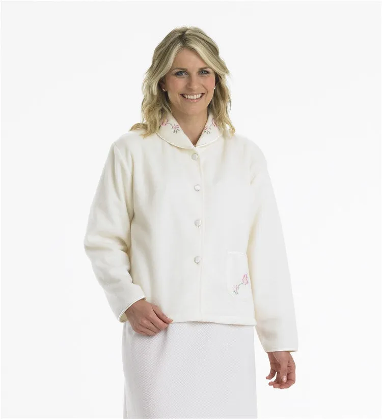 Slenderella Polar Fleece Anti-Pill Button Bed Jacket