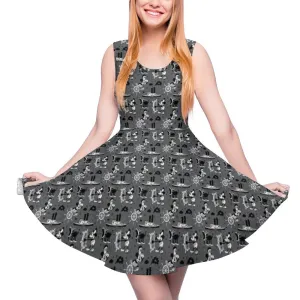 Steamboat Mickey Women's Sleeveless Round Neck Skater Dress