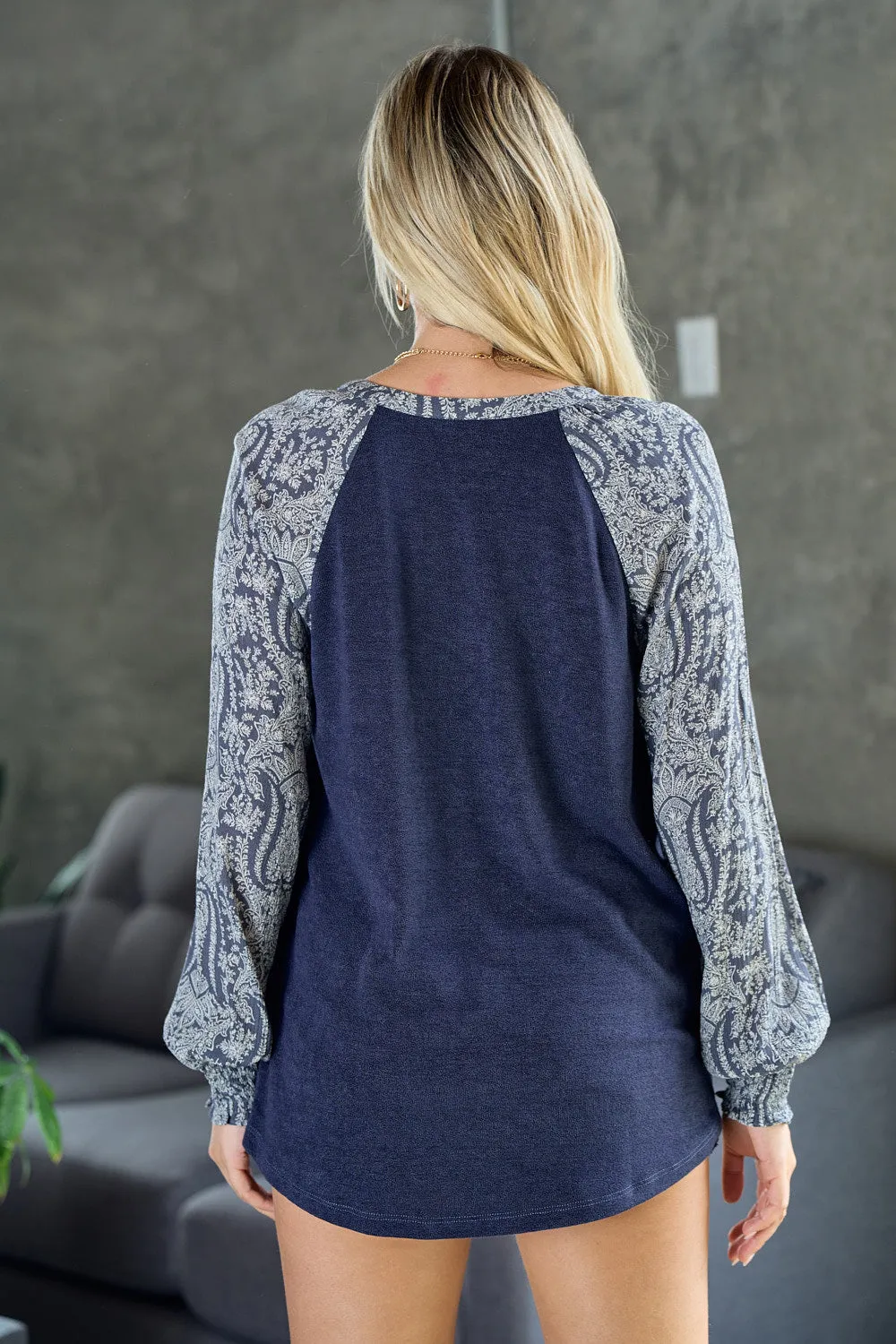 Still Have Time Raglan Top - Indigo