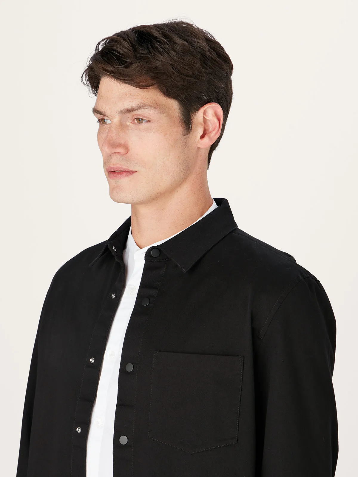 The 24 Overshirt || Black | Stretch Cotton